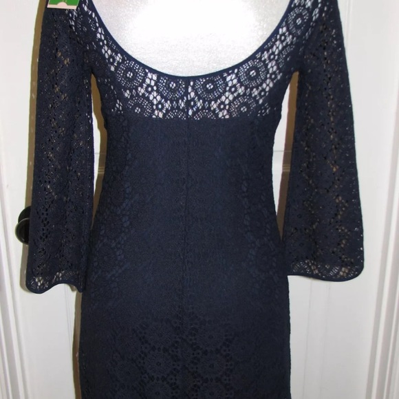 NWT LILLY PULITZER TOPANGA DRESS TRUE NAVY BREAKERS LACE - Picture 8 of 12